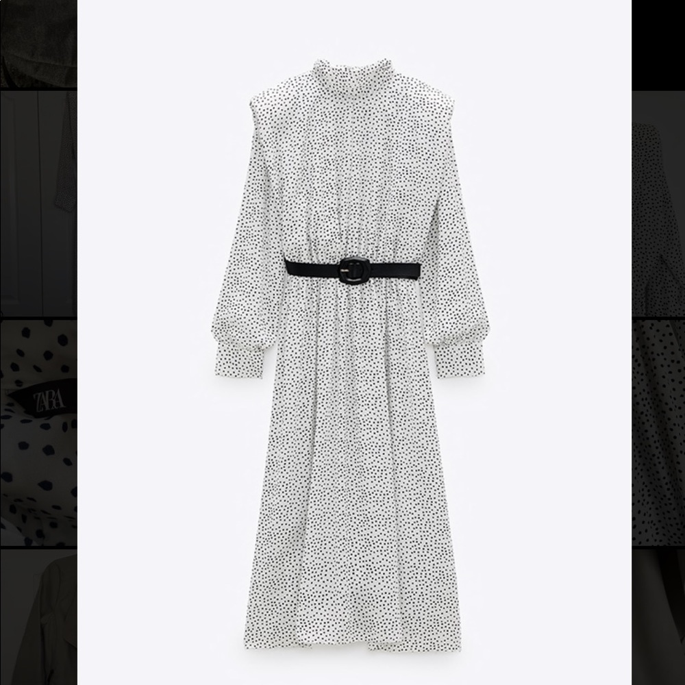 Zara midi polka dot dress